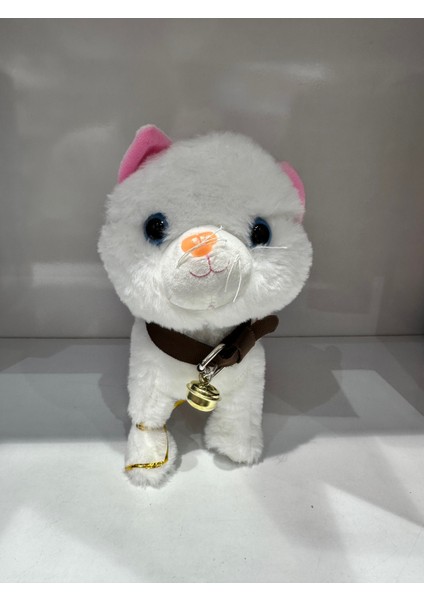 Pilli Sesli Tasmalı Kumandalı Yürüyen Sevimli Kedi Peluş Kedi Tasmalı Kedi
