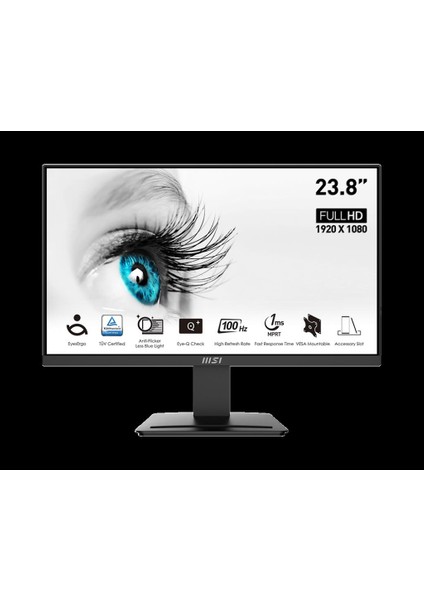 23.8 MSI PRO MP2412 FHD 1MS 100HZ FLAT VA