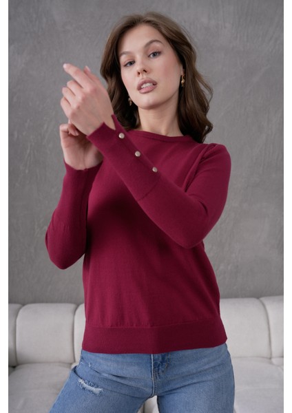 Kadın Bisiklet Yaka Kolu Çıtçıtlı Triko Kazak 1060 modelleri