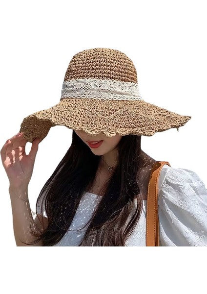 Anti Uv Hasır Şapka Sahil Plaj Şapkası (Yurt Dışından)