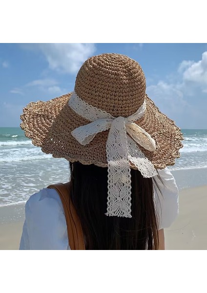 Anti Uv Hasır Şapka Sahil Plaj Şapkası (Yurt Dışından) fiyatları