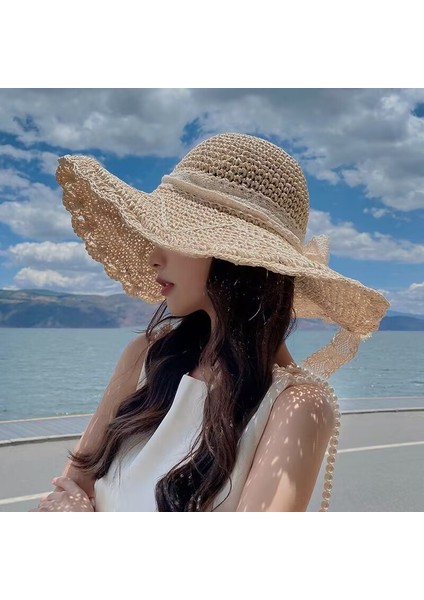 Anti Uv Hasır Şapka Sahil Plaj Şapkası (Yurt Dışından) fiyatları