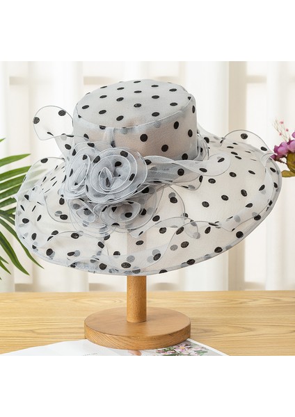 Güneşlik Şapka Bayanlar Yaz Büyük Saçak Güneş Koruyucu Nokta Çiçek Katlanabilir Şapka (Yurt Dışından)