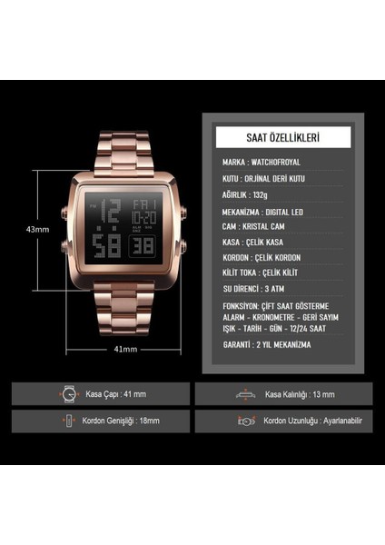 DIGITAL LED SILVER KOL SAATİ