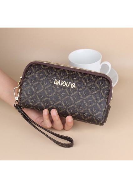 Çift Fermuarlı Debriyaj Bayan Uzun Telefon Çantası Moda Cüzdanı (Yurt Dışından)