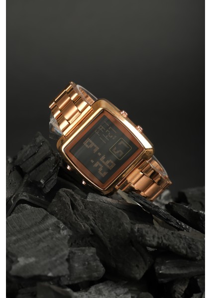 DIGITAL LED ROSE GOLD KOL SAATİ