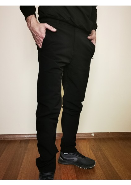 Erkek Siyah Yan Cepli Outdoor Pantolon 2053-02