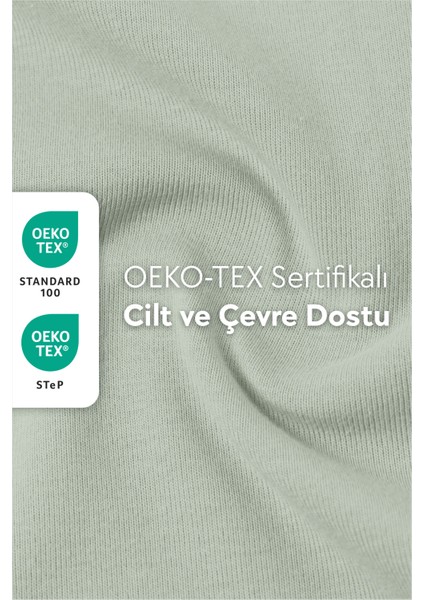 %100 Pamuk Penye Lastikli Çarşaf - Tek Kişilik | Fitted - Mint - Açık Yeşil - 90 x 190 cm
