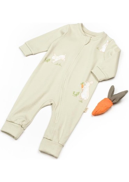 Bebek Fermuarlı Tulum %100 Organik Pamuk, Bebek ve Yenidoğan Serisi - CSY3045