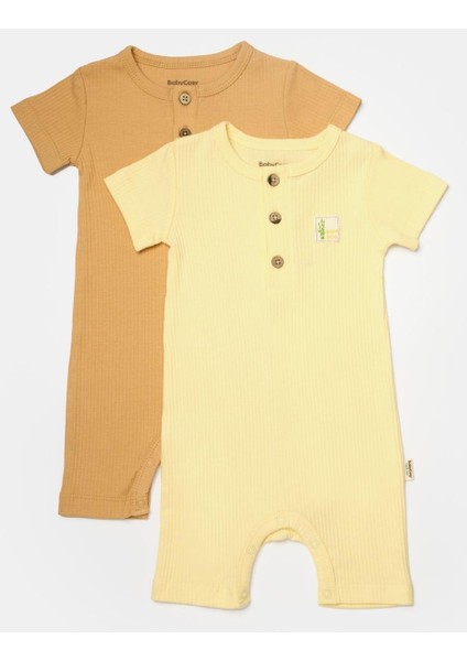 Baby Cosy Organic BabyCosy Organic Wear Bebek 2'li Kısa Kollu Tulum, %50 Bambu - %50 Organik Pamuk, Bebek ve Yenidoğan Serisi - CSYB9037 fiyatları