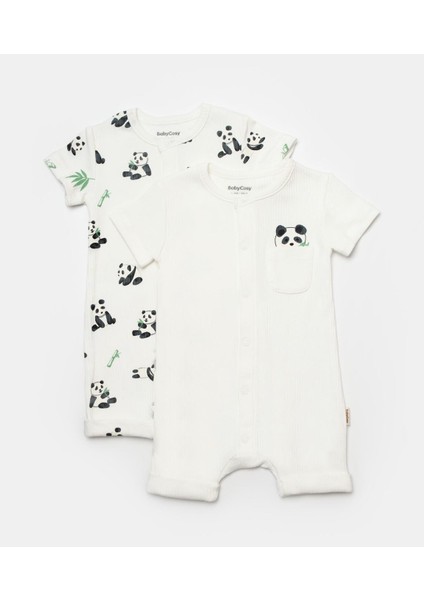 Bebek 2'li Kısa Kollu Tulum, %50 Bambu - %50 Organik Pamuk, Bebek ve Yenidoğan Serisi - CSYB9060 fiyatları