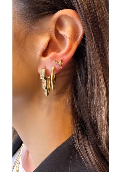 Lightning Earrings With Stones