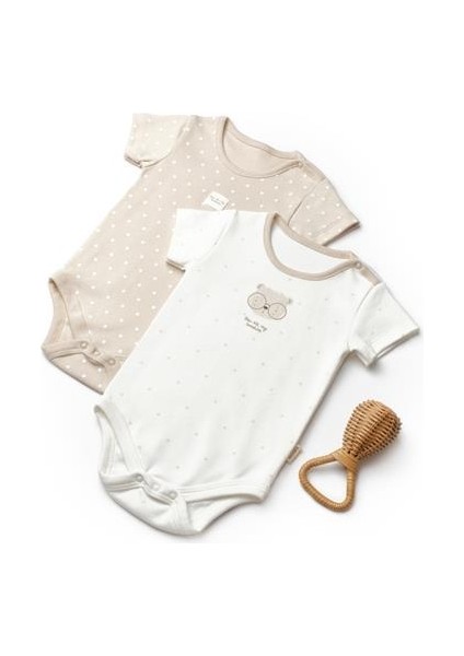 Bebek 2li Kısa Kollu Badi Organik Pamuk, Bebek ve Yenidoğan Serisi - CSY8101