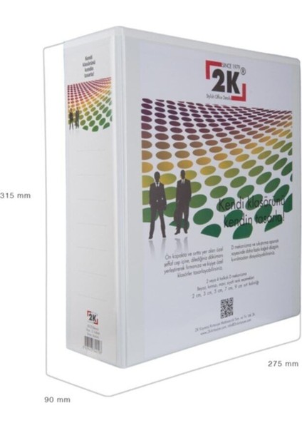 9 cm 4 Halkalı Iç Dış Şeffaf Cepli PVC Firma Sunum ve Evrak Klasörü 28*32*9 cm. ( 650 Yaprak Kapasiteli ) BEYAZ