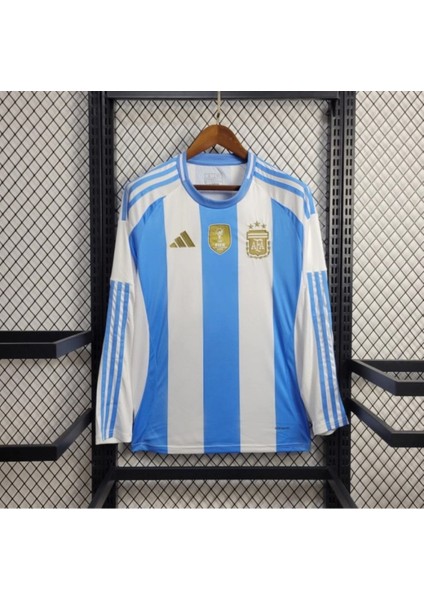 Lionel Messi Arjantin Mavi 3 Yıldız Uzun Kol Yetişkin Forması