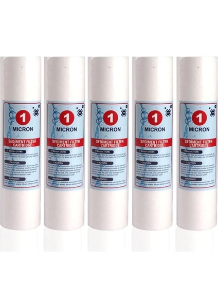 Su Arıtma Cihazı 1 Mikron Sediment Spun Filtre (5 Adet)