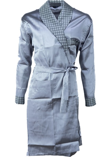 Erkek Şık Klasik Model Röpteşambır Premium Poplin Kumaş Salerno Model Cepli Rob Beli Kuşaklı