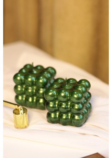 Parlak Bubble 2'li Set Hediyelik Dekoratif Mum Seti