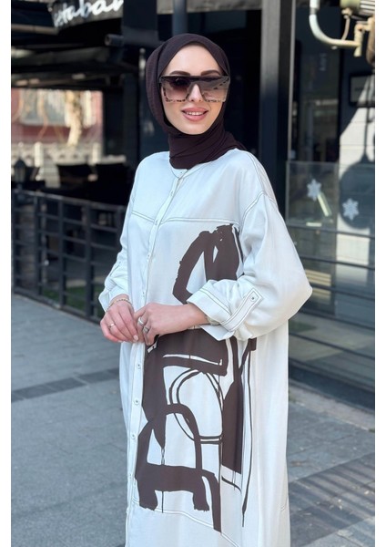 Nurcan Çetin Elbise 25118 Ekru
