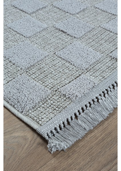 Coco Bukle Kaymaz Toz Vermez Dokuma Gri Halı Iskandinav Yolluk modelleri