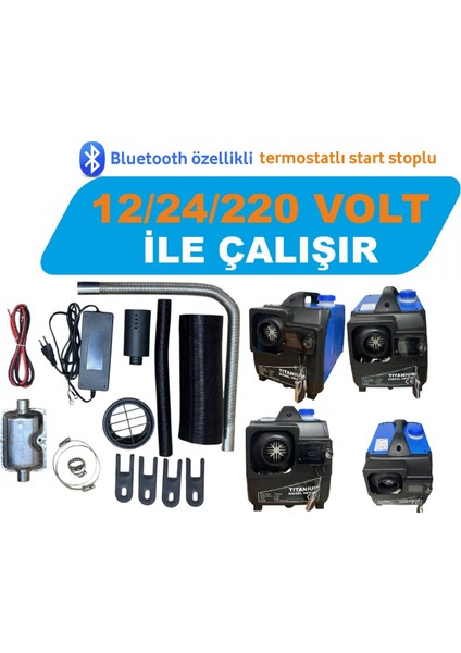 Çanta Tipi Webasto Dizel Isıtıcı Taşınabilir Bluetooth,lu 12/24/220 Volt