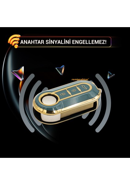 Doblo Fiorino Punto Ducato 3 Buton Sustalı Nano Anahtar Kılıfı Mavi modelleri