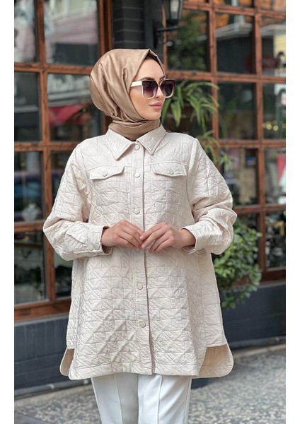 Kapitone Gömlek 6827 Bej