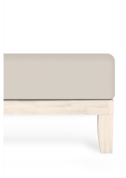 %100 Pamuk Penye Lastikli Çarşaf - Tek Kişilik | Fitted - Açık Gri - 90 x 200 cm