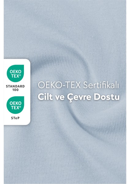%100 Pamuk Penye Lastikli Çarşaf - Tek Kişilik | Fitted - Açık Mavi - 100 x 200 cm