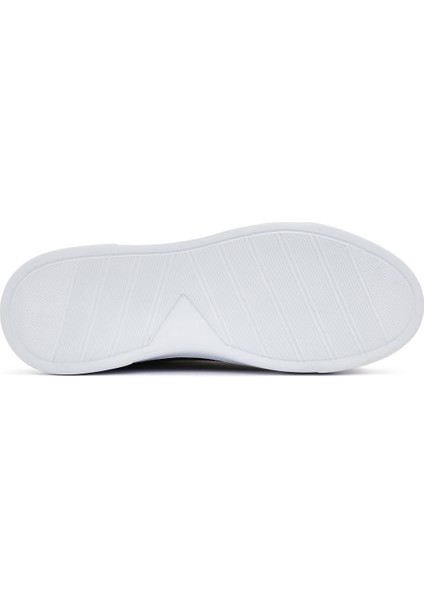 Erkek Siyah Kalın Tabanlı Bağcıklı Deri Sneaker 25SFD752116