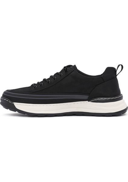 Erkek Siyah Bağcıklı Kumaş Sneaker 25SFD69386F