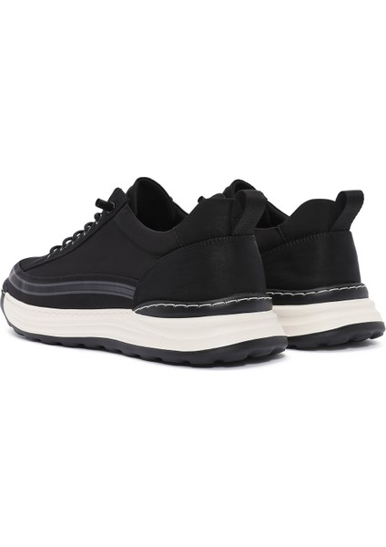 Erkek Siyah Bağcıklı Kumaş Sneaker 25SFD69386F