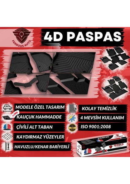 Volkswagen Crafter Ön Tek Koltuk Ferrous 4d Havuzlu Kauçuk Paspas 2006 2022
