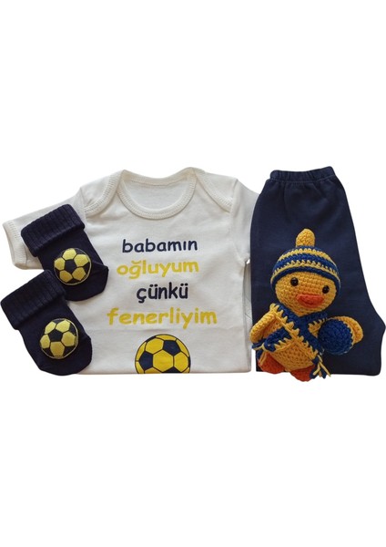 Hoşgeldin Bebek, Yenidoğan Erkek Bebek, Sarı Lacivert Taraftar Hediye Seti