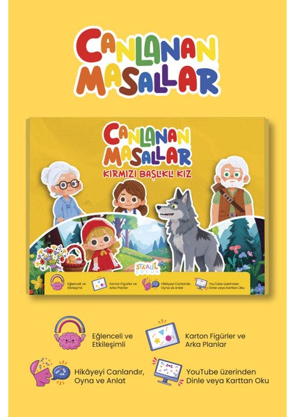 Canlanan Masallar - Kırmızı Başlıklı Kız - Okul Öncesi Etkinlik Kartları