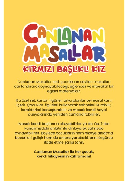 Canlanan Masallar - Kırmızı Başlıklı Kız - Okul Öncesi Etkinlik Kartları