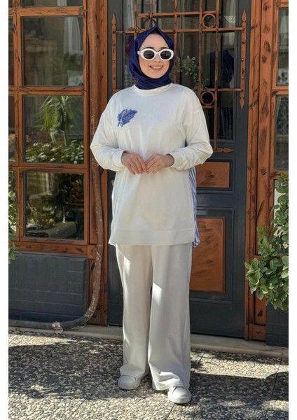 Nurcan Çetin Pantolonlu Takım 25449 Mavi