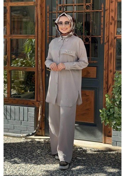 Nurcan Çetin Pantolonlu Takım 25409 Taş