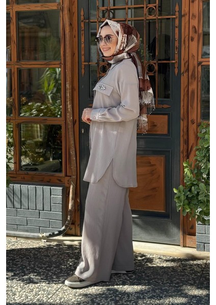 Nurcan Çetin Pantolonlu Takım 25409 Taş
