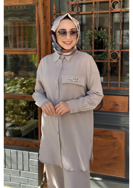 Nurcan Çetin Pantolonlu Takım 25409 Taş