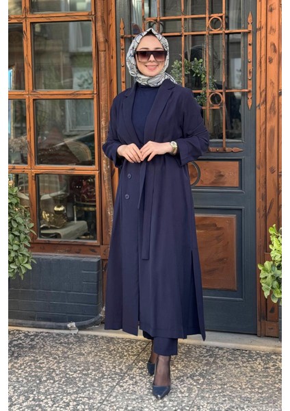 Nurcan Çetin Pantolonlu Takım 25421 Lacivert