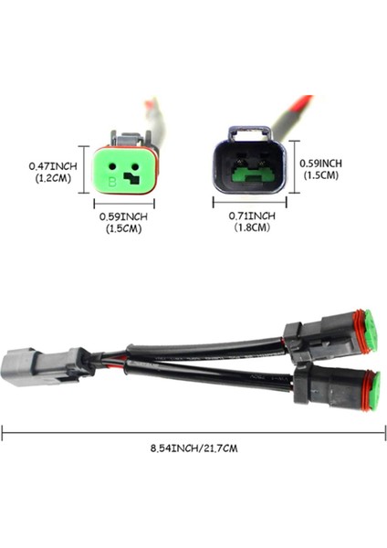 4x Y Tipi Deutsch Dt Dtp 2 Pin Soket Adaptörü LED Pod Çalışma Işığı Güçlendirme Konnektörleri Kablo Demeti (Yurt Dışından)