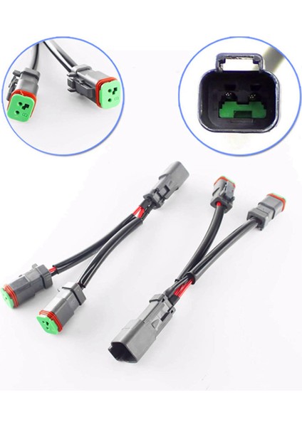4x Y Tipi Deutsch Dt Dtp 2 Pin Soket Adaptörü LED Pod Çalışma Işığı Güçlendirme Konnektörleri Kablo Demeti (Yurt Dışından)