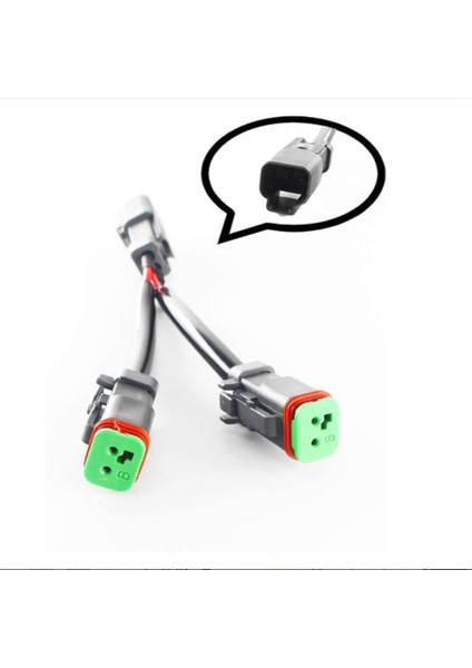 4x Y Tipi Deutsch Dt Dtp 2 Pin Soket Adaptörü LED Pod Çalışma Işığı Güçlendirme Konnektörleri Kablo Demeti (Yurt Dışından)