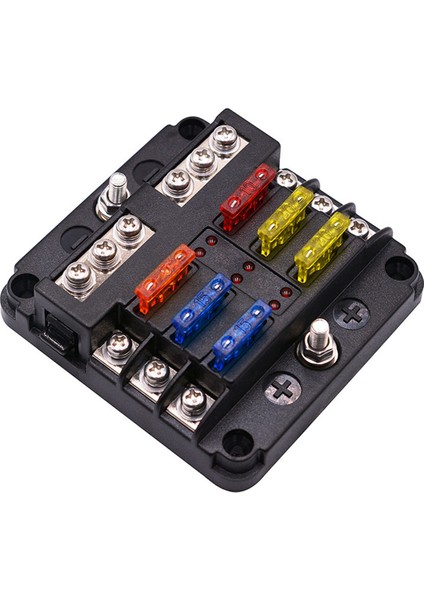 3x 6 Yollu Su Geçirmez Sigorta Bloğu, LED Göstergeli, Dc 12/24V Için Negatif Deniz Sigorta Kutusuna Sahip 12 Devre (Yurt Dışından)
