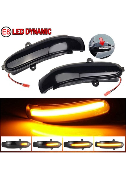 4x Dinamik LED Dikiz Yan Ayna Flaşör Gösterge Işığı Dönüş Sinyali Lambası C W203 T-Modell CL203, Füme (Yurt Dışından)