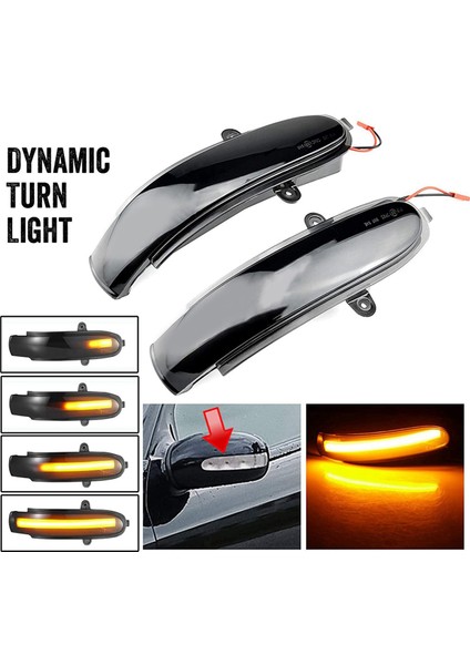 4x Dinamik LED Dikiz Yan Ayna Flaşör Gösterge Işığı Dönüş Sinyali Lambası C W203 T-Modell CL203, Füme (Yurt Dışından)