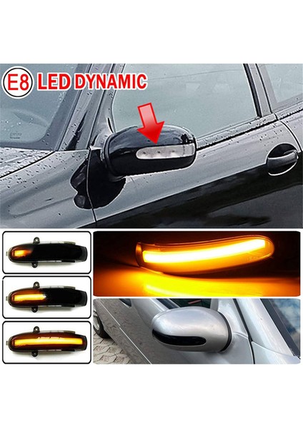4x Dinamik LED Dikiz Yan Ayna Flaşör Gösterge Işığı Dönüş Sinyali Lambası C W203 T-Modell CL203, Füme (Yurt Dışından)