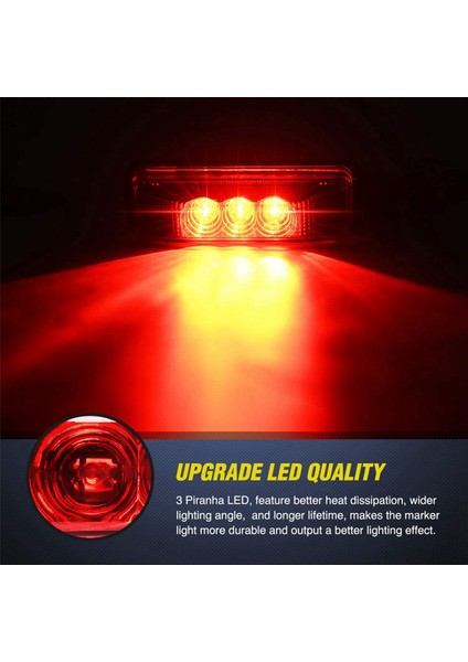 6 Adet 24V 3.9 Inç 3 LED Kamyon Römorku Kırmızı Işık Ön Arka LED Yan Ikaz Lambaları Gümrükleme Gösterge Lambası Su Geçirmez (Yurt Dışından) indirimleri