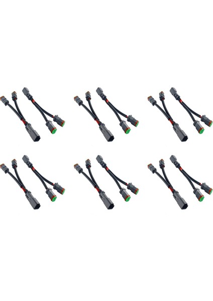 6x Y Tipi Deutsch Dt Dtp 2 Pin Soket Adaptörü LED Pod Çalışma Işığı Güçlendirme Konnektörleri Kablo Demeti (Yurt Dışından)